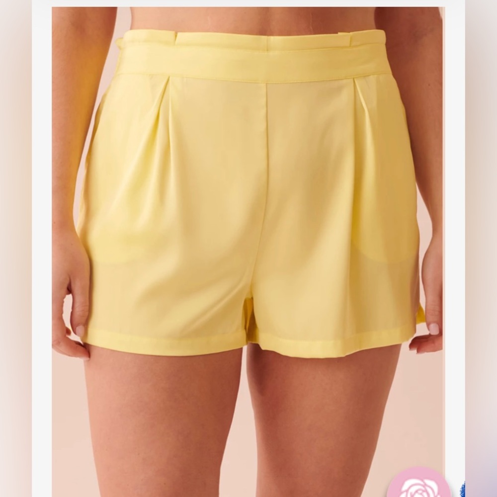 La Vie En Rose | NWT Yellow Satin Shorts